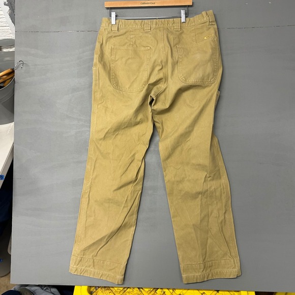 Drake Waterfowl Mens 38 Tan Canvas Work Hunting Pants Straight Leg Utility Khaki - Picture 3 of 5